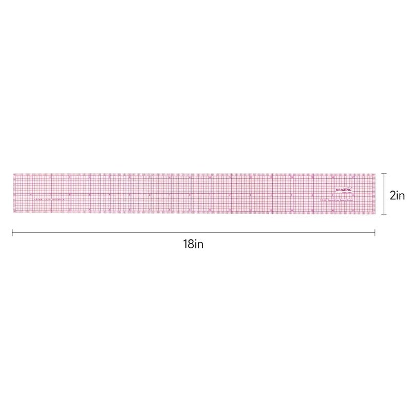 KEARING Clear Sewing Graph Ruler Fashion Design Ruler, Sandwich Line, 2 x 18, Transparent Pattern Making Dress Making Ruler for Sewing Pattern Making Quilting - Image 2